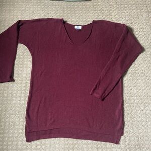 V-neck tunic sweater